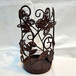 Yankee Candle Butterfly Holder Shabby Chic Metal Bronze Garden